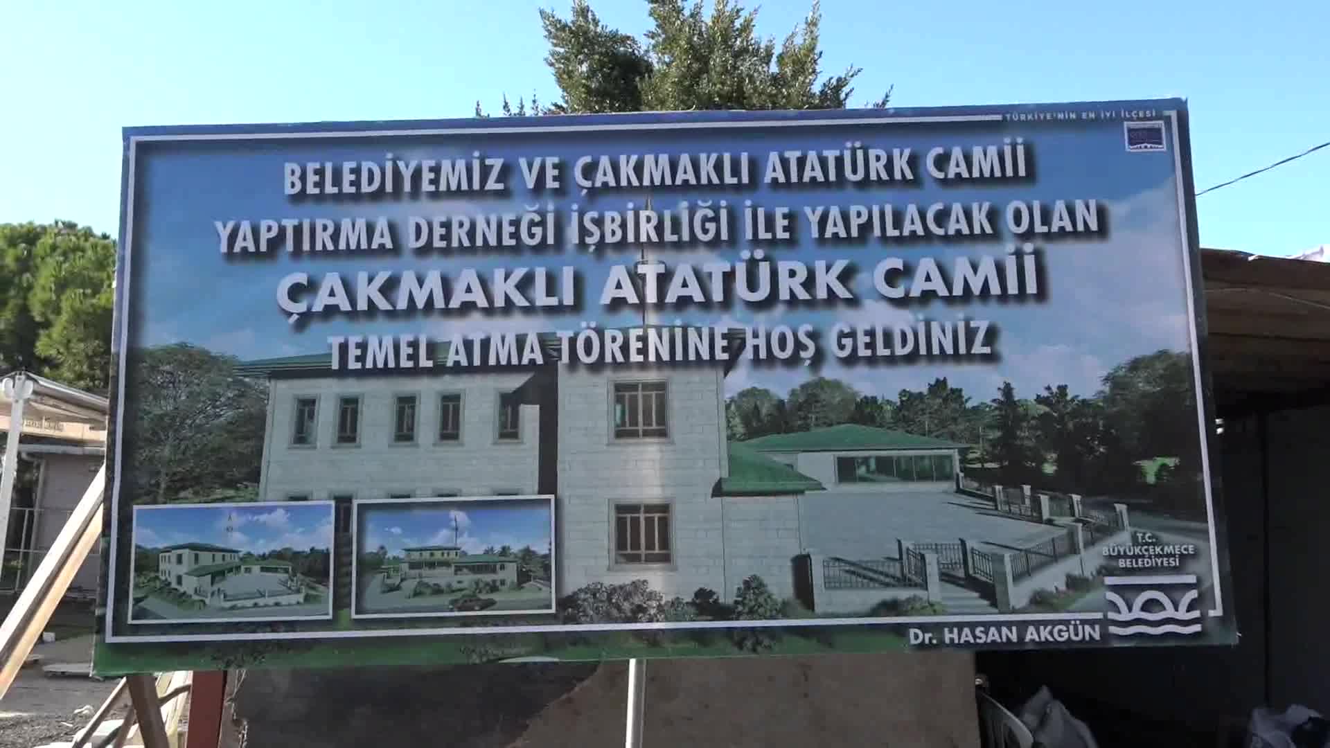 DEPREMDE HASAR GÖRDÜĞÜ İÇİN YIKILAN BÜYÜKÇEKMECE'DEKİ CAMİNİN YERİNE YAPILACAK ÇAKMAKLI ATATÜRK CAMİİ’NİN TEMELİ, TÖRENLE ATILDI