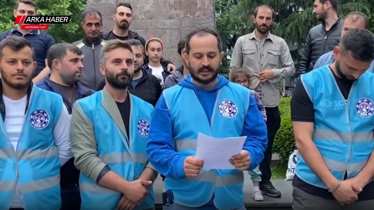 Enerji Çalışanları Sendikası Üyeleri Trabzon'da Çalışma Koşullarını Protesto Etti