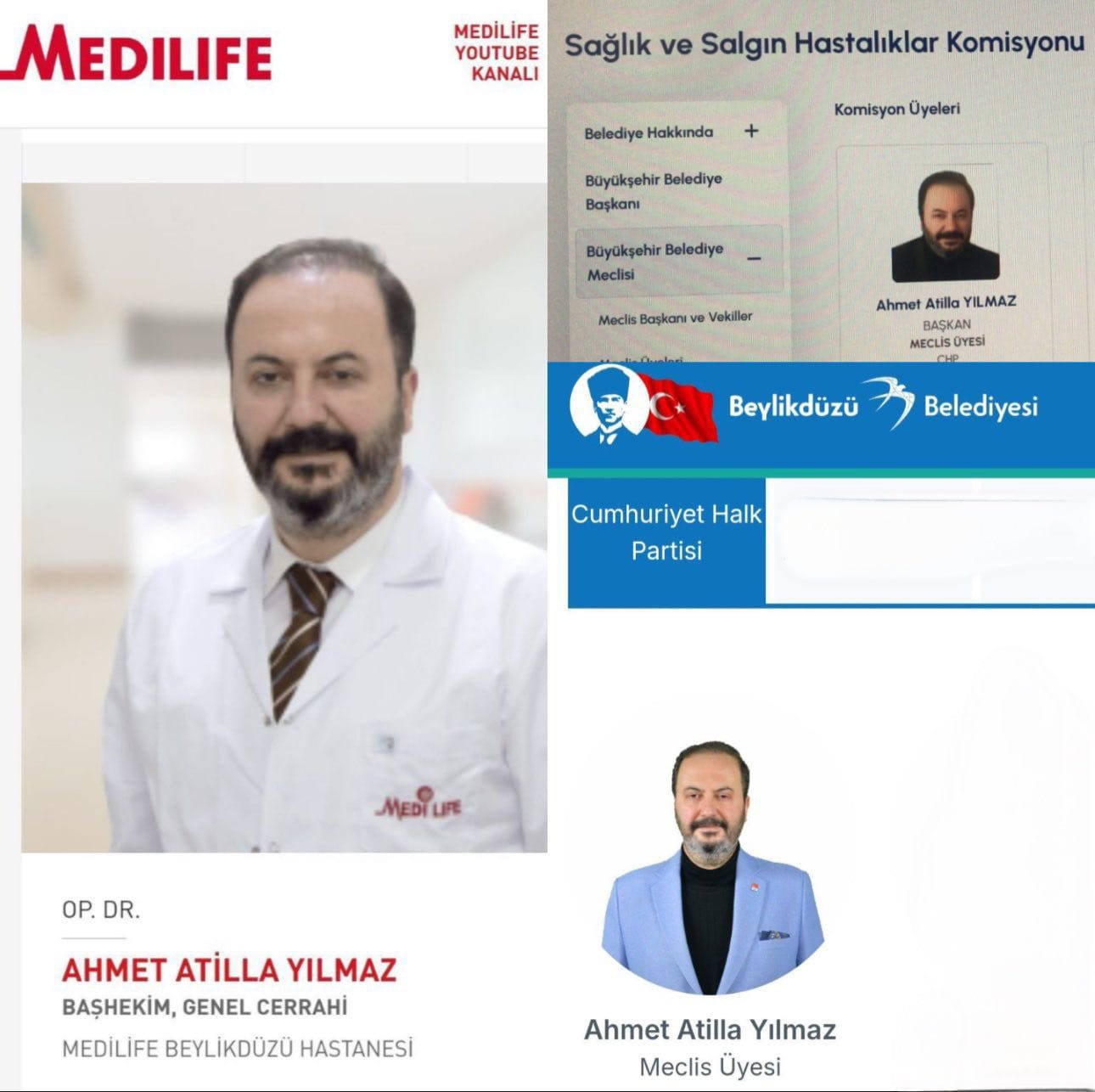 Medilife Hastanesi Başhekimi Dr. Ahmet Atilla Yılmaz CHP Meclis Üyeliğinden İstifa Etti